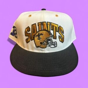 Vintage New Orleans Saints team NFL made in USA SnapBack hat READ